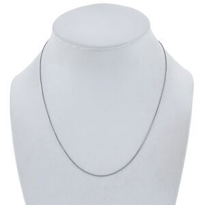Vintage Italy Sterling Silver 925 0.7mm Box Chain Necklace 16.5"